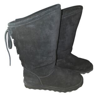 Bearpaw Lace Up Black Winter Boots Womens Size 7